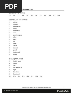 Progress Test 1 Market Leader Pre-Intermediate | PDF
