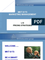 MKT 6173 Marketing Management: L10 Pricing Strategies