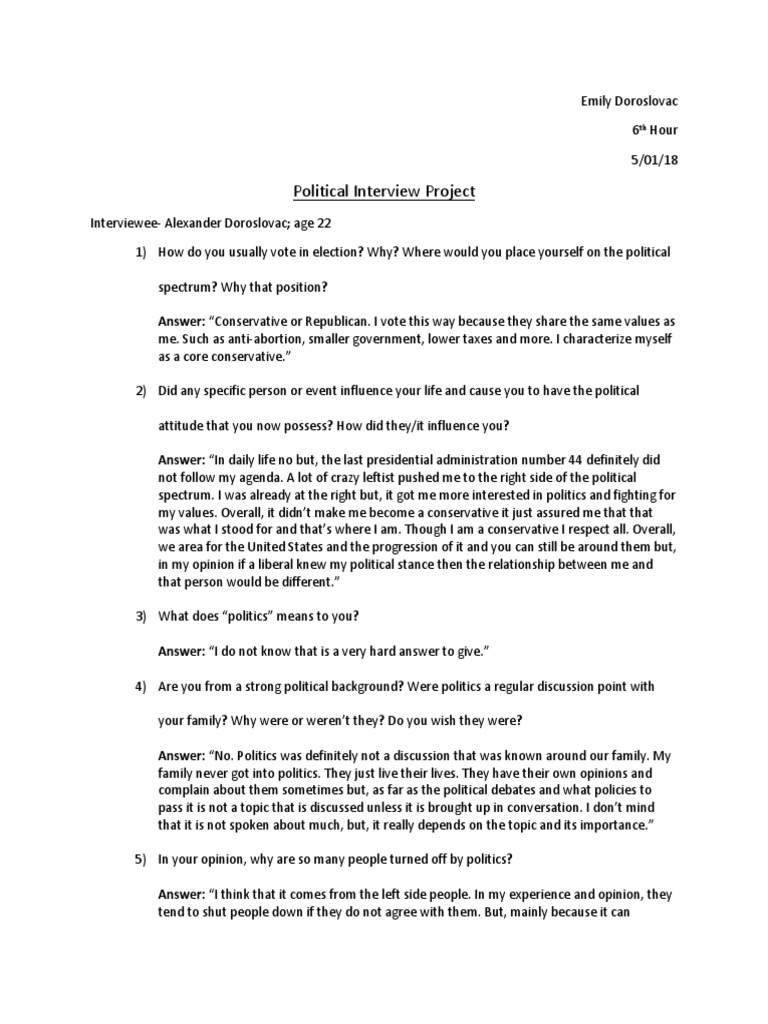 Political Interview | PDF | Conservatism | Donald Trump