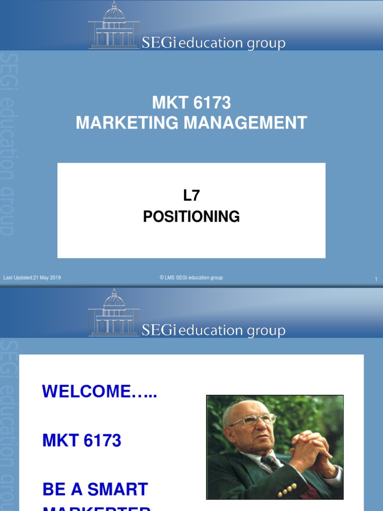 MKT 6173 Marketing Management: L7 Positioning | PDF | Brand ...