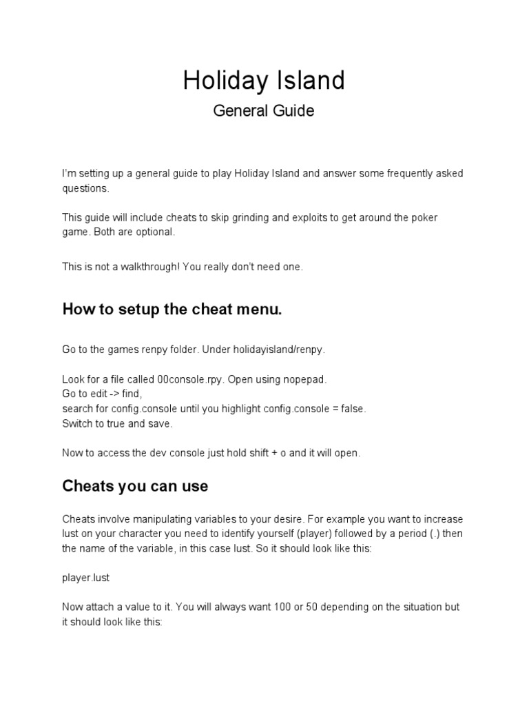 Holiday Island General Guide PDF Leisure Sports