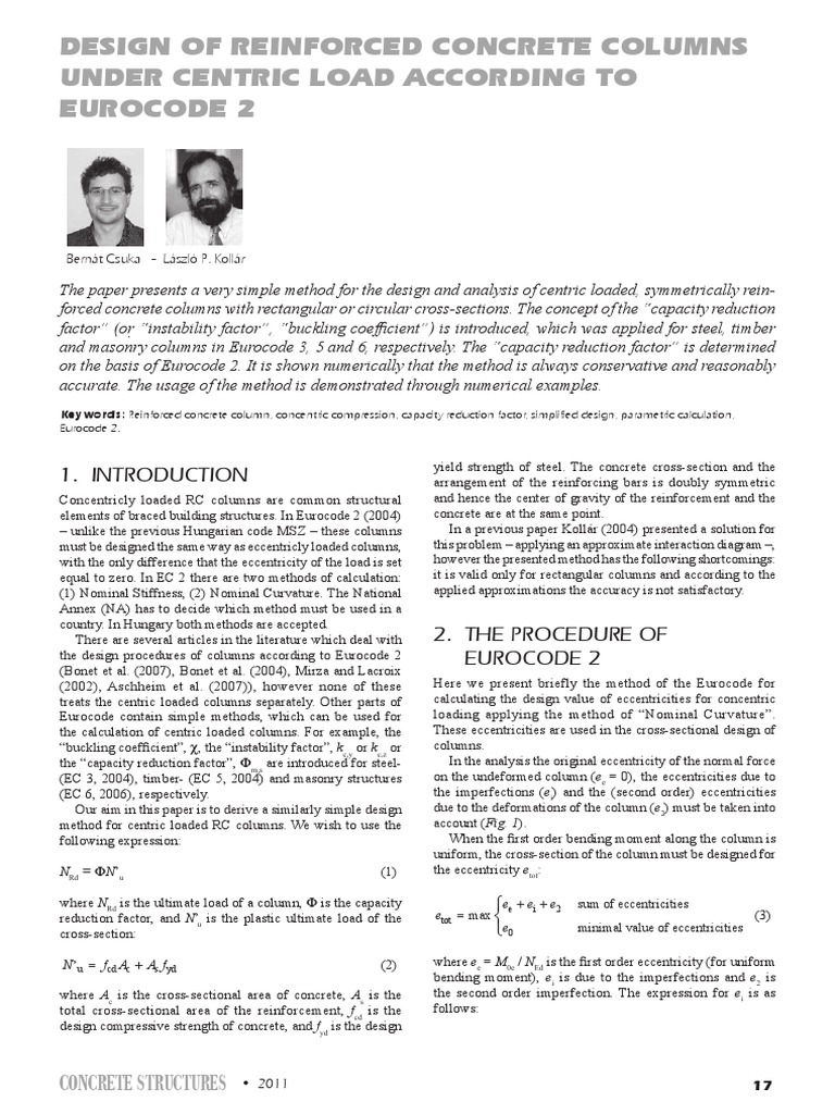 Design of Centric Reinforced Concrete Columns | PDF | Column | Buckling