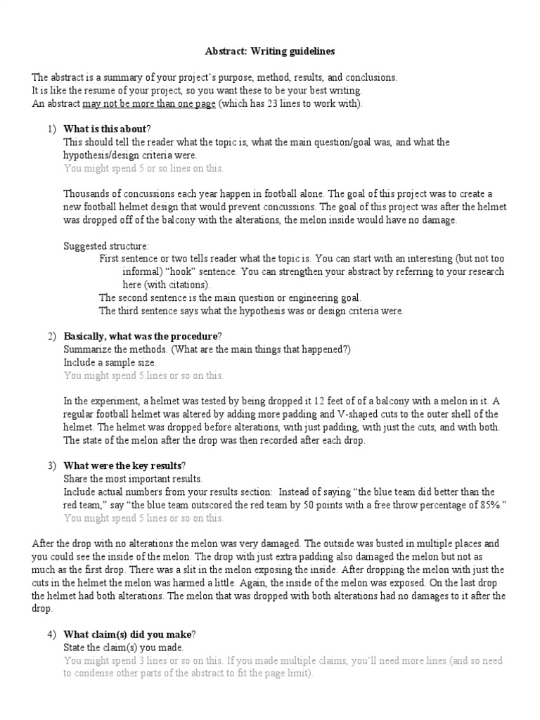 Writing an abstract for a research paper picture
