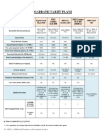 Broadband Tariff Plans