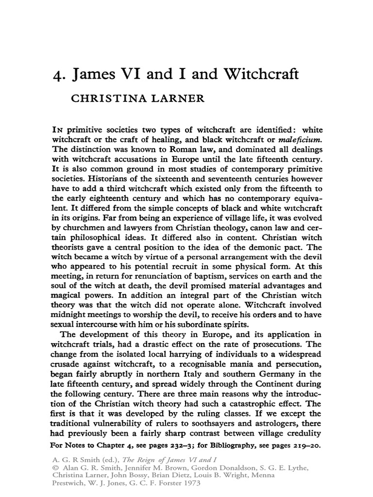 James VI and I and Witchcraft | PDF | Witchcraft | Cultural Anthropology