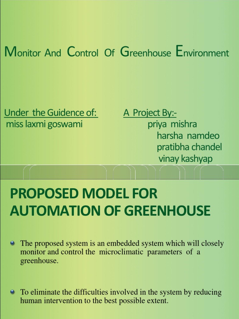 Monitor and Control of Greenhouse Environment PDF Sensor