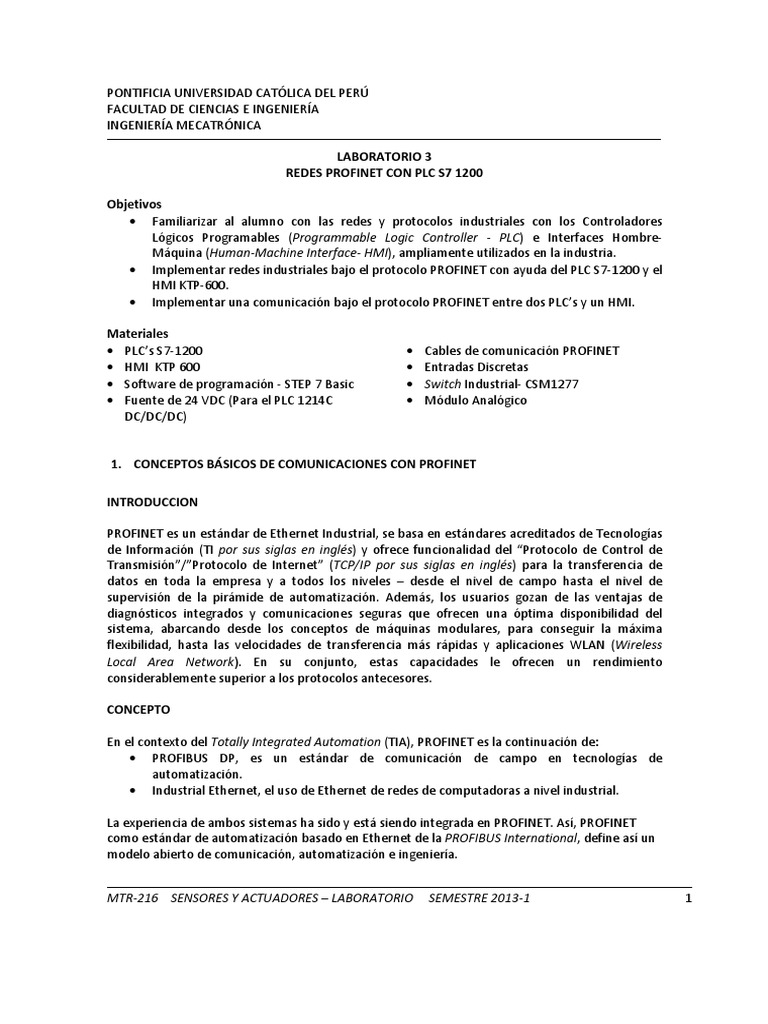 Redes PROFINET con PLC S7-1200 | PDF | Topología de la red | Red de ...