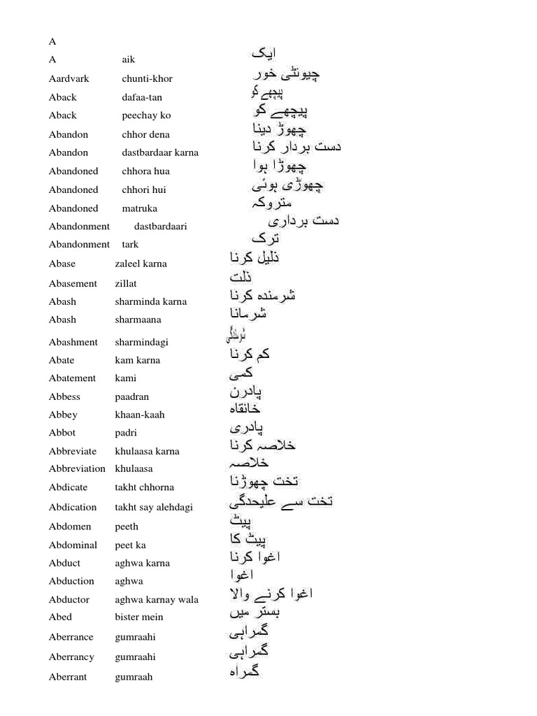 Concise EnglishUrdu Dictionary PDF Nature
