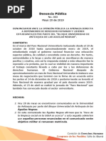 Denuncia sobre Panfletos en la Universidad de Antioquia