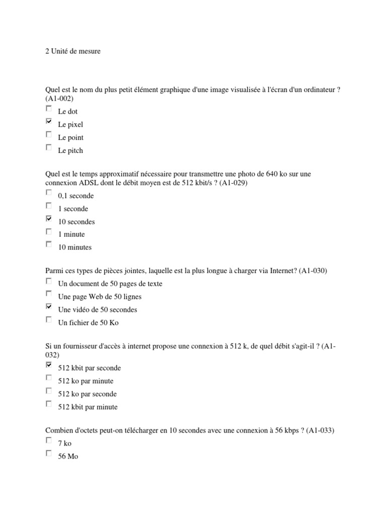 2 Unite De Mesure Memoire Informatique Donnees Informatiques