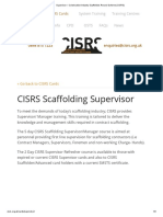 Supervisor - Construction Industry Scaffolders Record Scheme (CISRS)