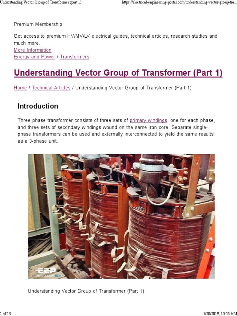 Understanding Transformer Vector Groups | PDF | Transformer ...