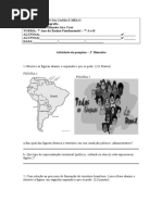 Exercício de Avaliação - 1º Bi - 7º a e B - Territorio - 2011