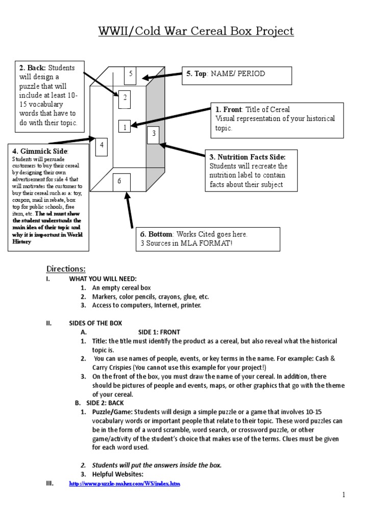 Ec Cereal Box Project Wwii Cold War | PDF | Advertising | Communication
