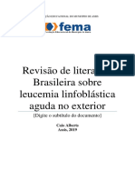 Revisão de Literatura Brasileira Sobre Leucemia Linfoblástica Aguda No Exterior