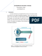 Rotational Equilibrium and Center of Gravity Lab Report