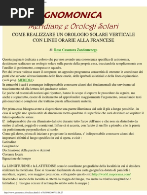 Gnomonica Come Realizzare Una Meridiana