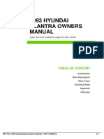 1993 HYUNDAI Elantra Owners Manual: Table of Content
