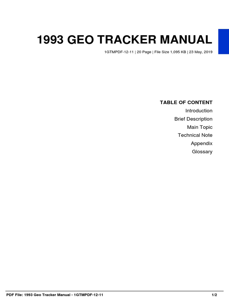 1996 GEO TRACKER REPAIR MANUAL PDF intelligence overview