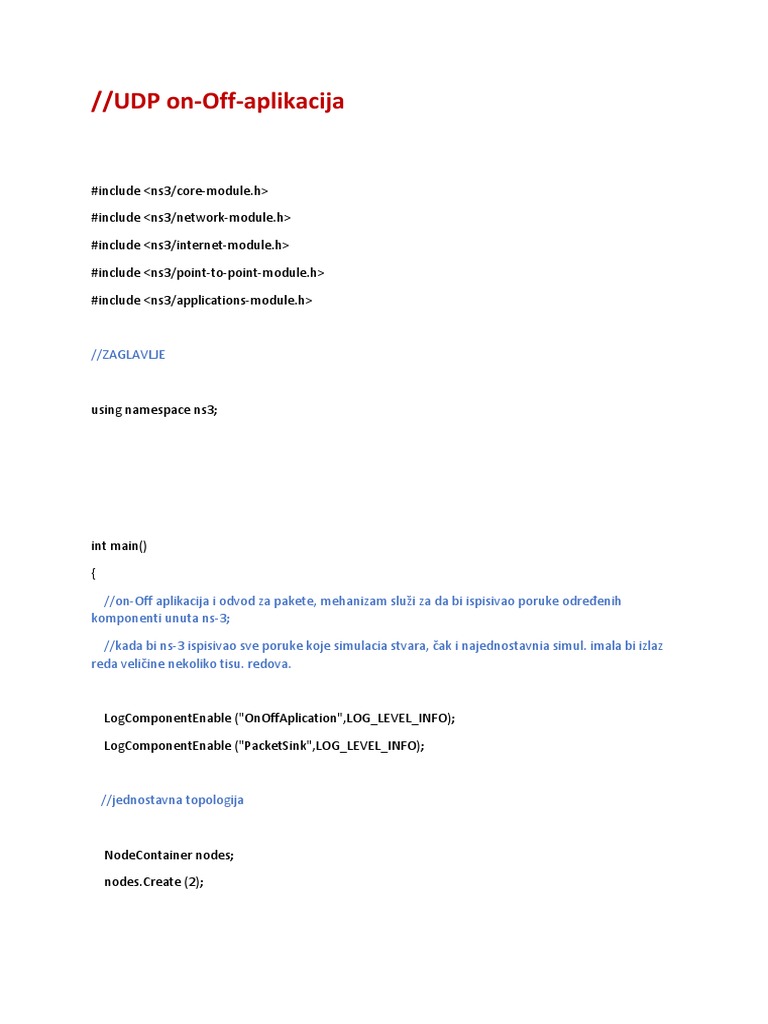 UDP On-Off Application Simulation | PDF | Network Layer Protocols ...