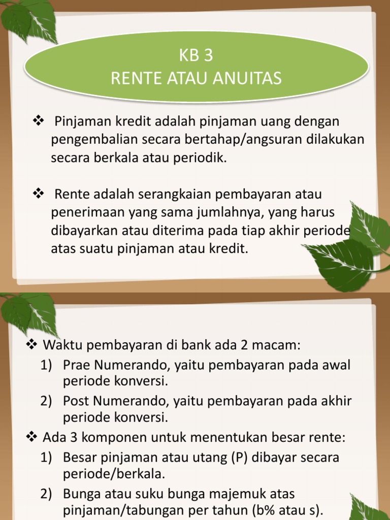 Rente dan Anuitas dalam Kredit | PDF