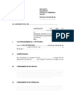 Demanda Conteniendo Juramento Sobre Desconocimiento Del Domicilio Del Demandado