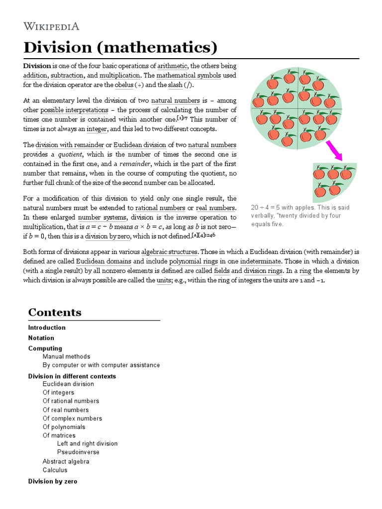 What Are The Four Basic Operations Of Arithmetic