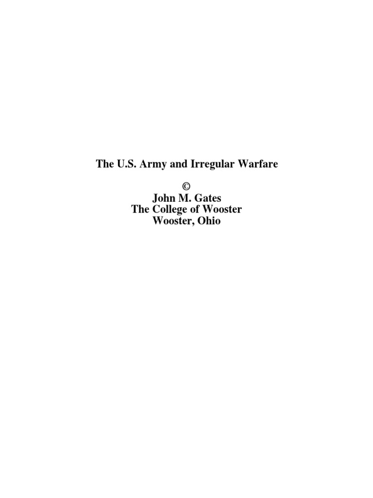 Irregular Warfare in U.S. History | PDF | Irregular Military ...