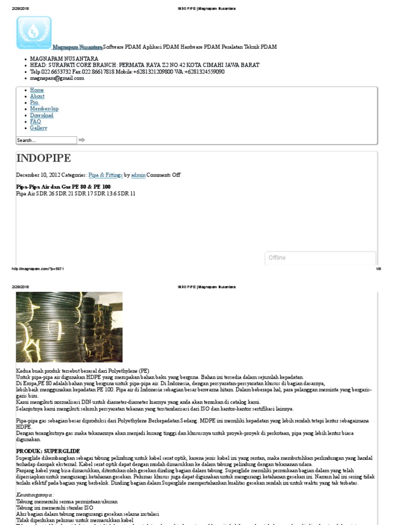 Pipa Air dan Gas Polyethylene PE 80/100 | PDF | Teknologi & Rekayasa