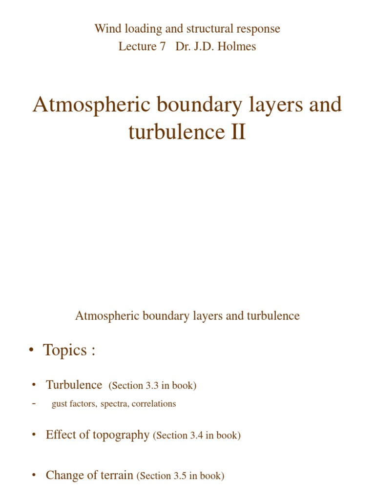 Wind Loading and Turbulence Analysis | PDF | Wound | Boundary Layer
