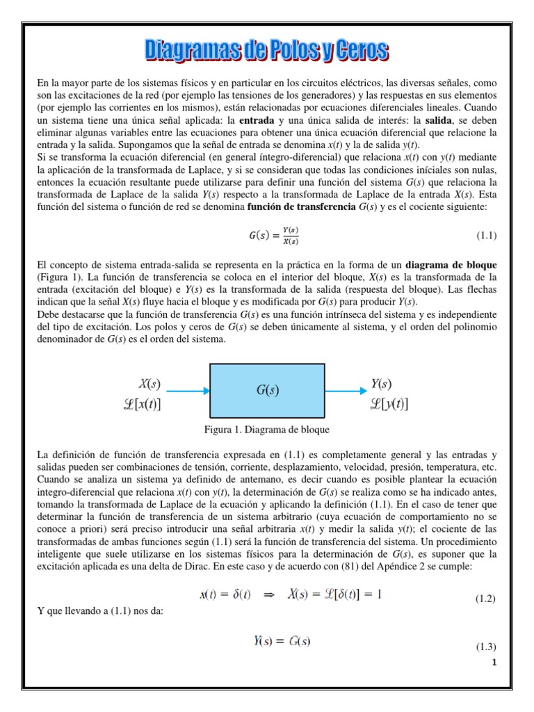 Polos y Ceros | PDF Filtro electronico Función (Matemáticas)