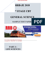 RRB JE 2018 Sample Paper General Science Life Sciences 1