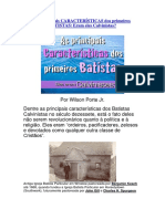 As Principais Caracteristicas Dos Primeiros Batistas