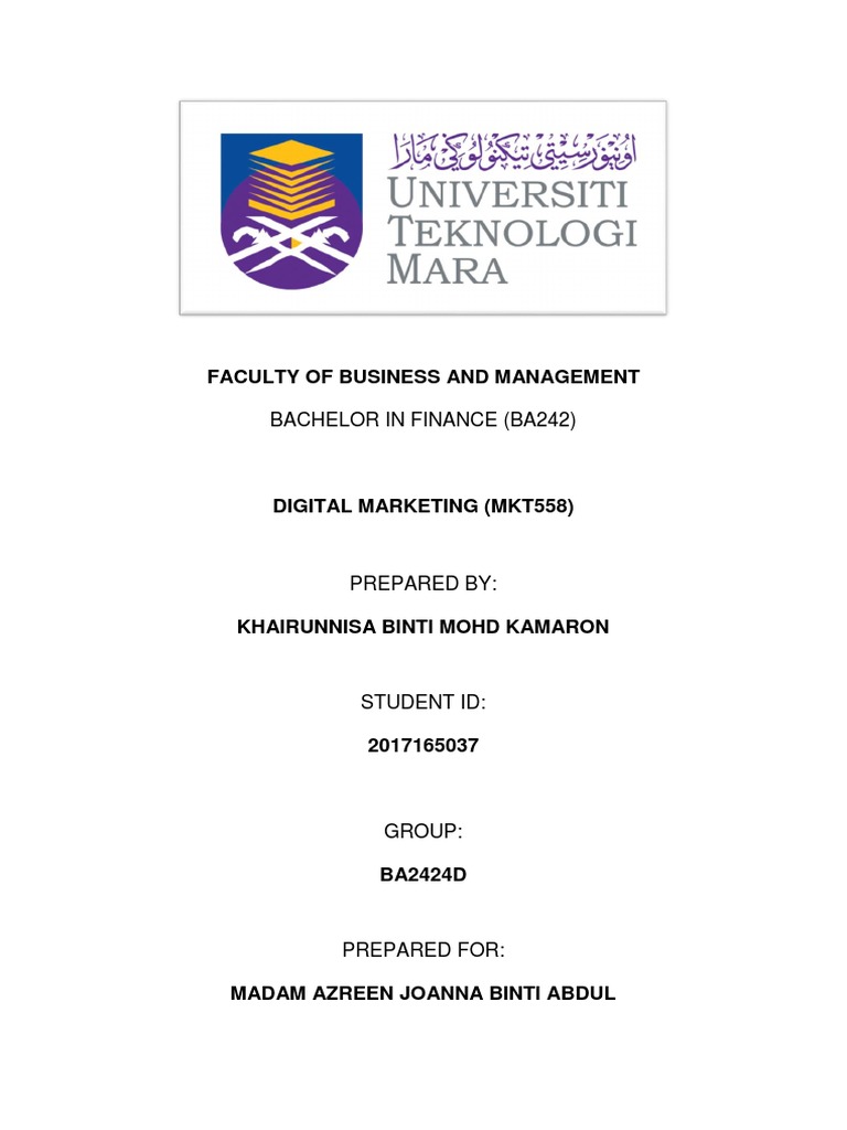 Mkt558 Draft Individual Assignment | PDF | E Commerce | Fashion