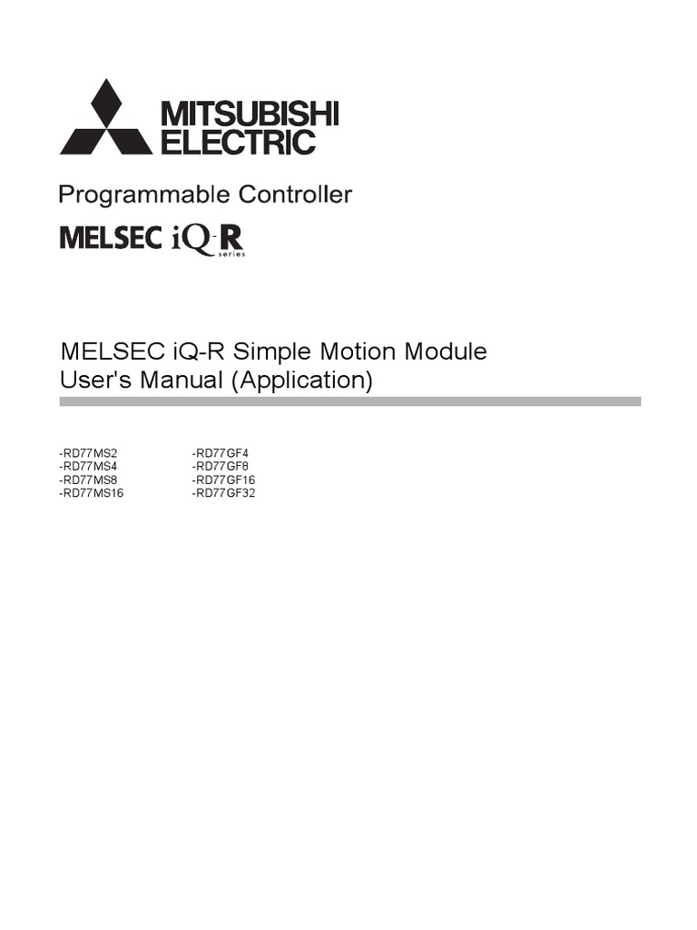 iQ-R Simple Motion Module User's Manual (Application) PDF | PDF ...