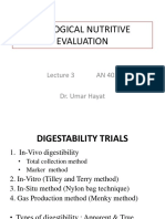 Biological Nutritive Evaluation: AN 403 Dr. Umar Hayat