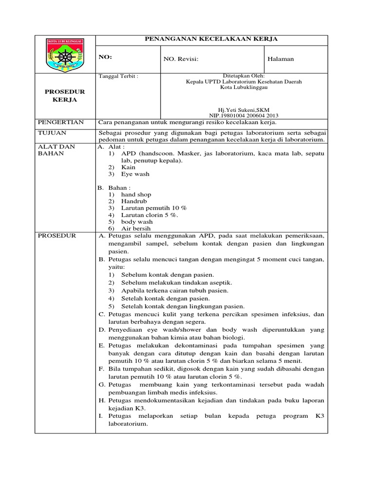 Ik Penanganan Kecelakaan Kerja Pdf