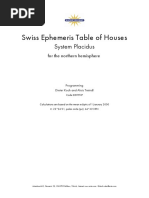 Swiss Ephemeris Table of Houses NORTH PDF