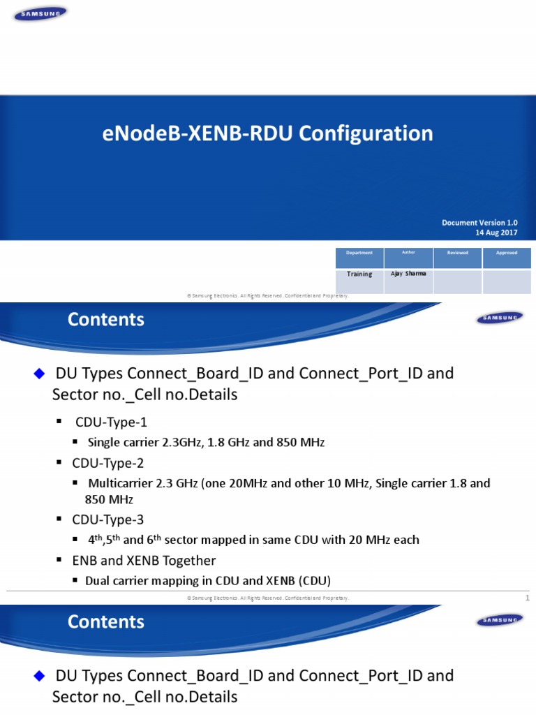 ENode B XENBRDU Configuration PDF Electronics