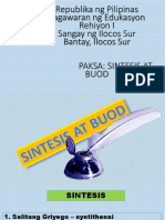 Sintesis at Buod