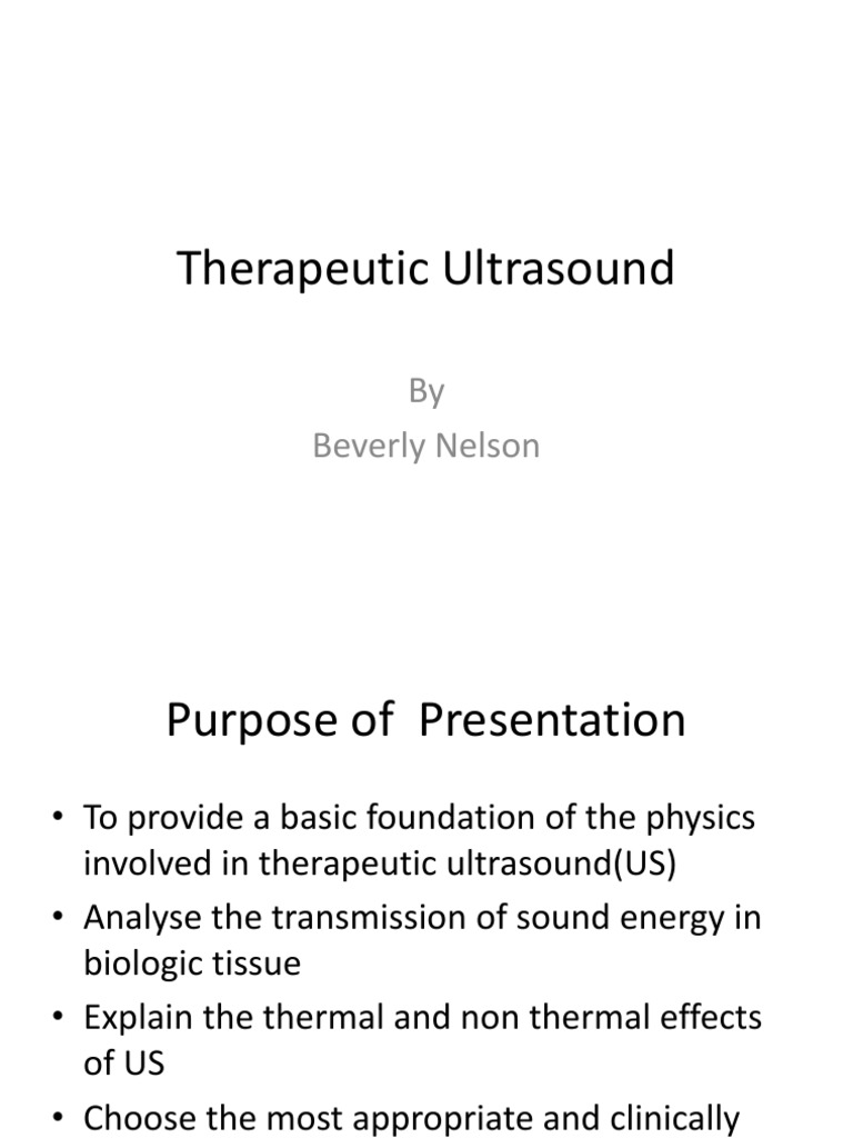Therapeutic Ultrasound PDF Ultrasound Piezoelectricity