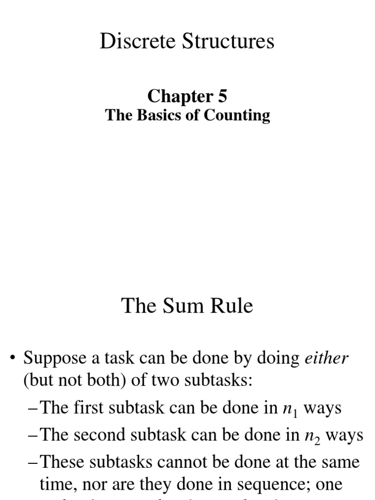 Discrete Structures The Basics of Counting PDF Discrete