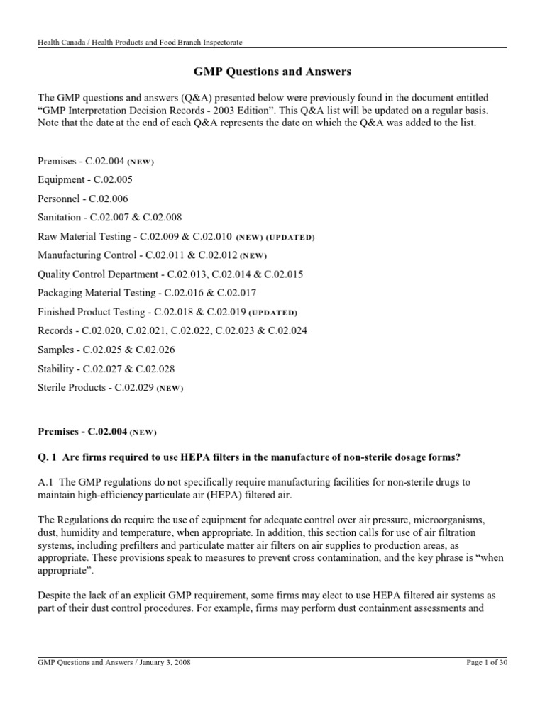 GMP Questions and Answers | PDF | Verification And Validation ...