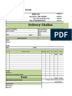 GST Delivery Challan Format in Excel
