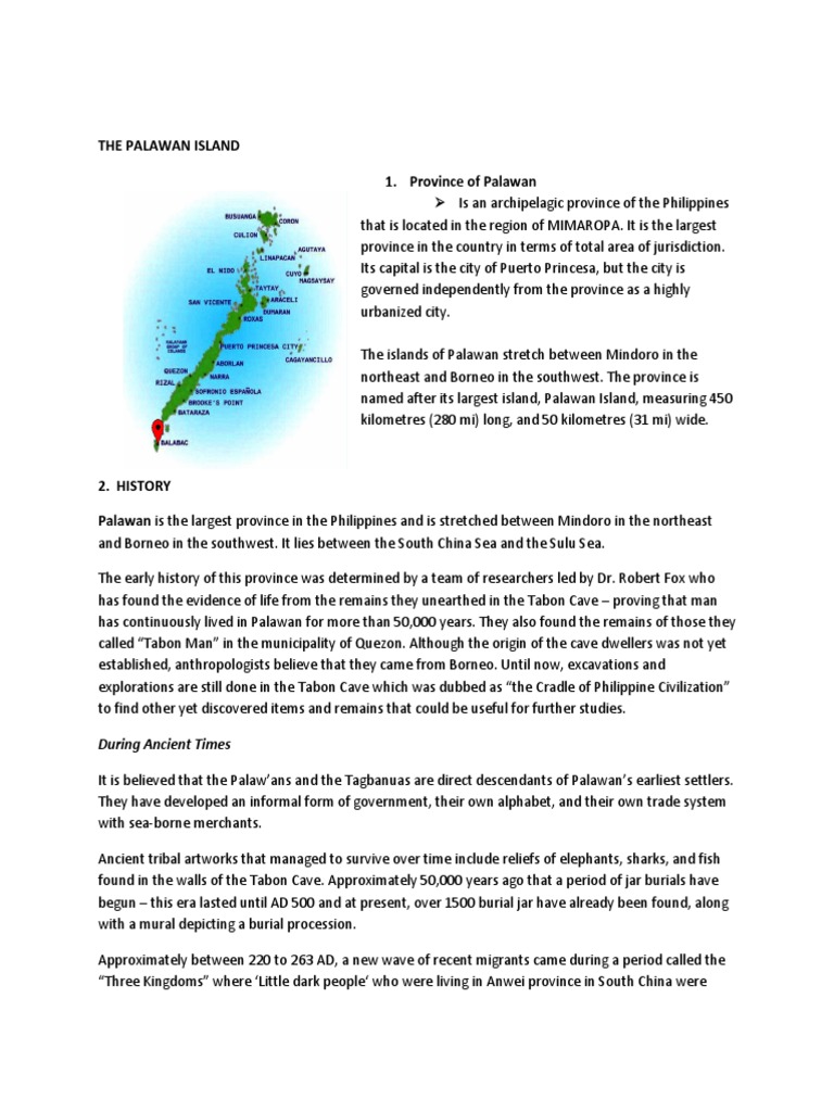 History and Culture of Palawan Island | PDF