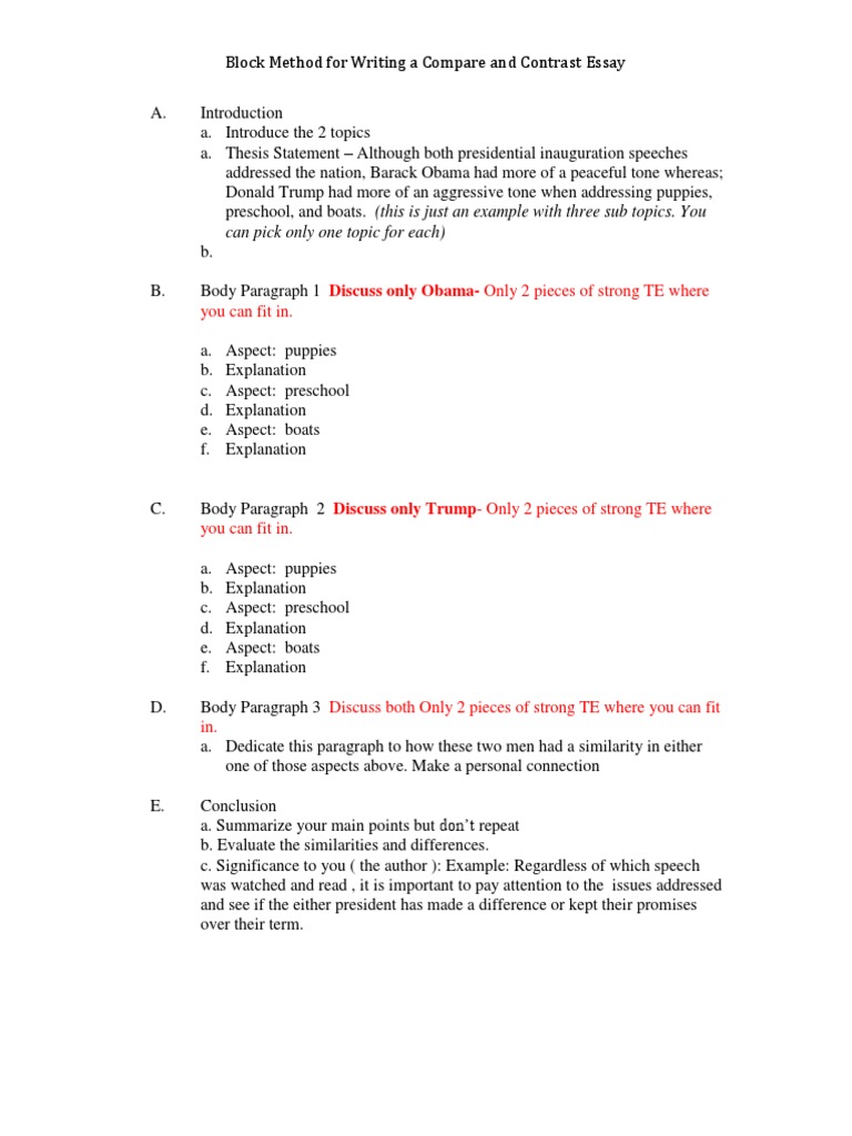Compare and Contrast Essay Guide | PDF | Language Arts & Discipline ...