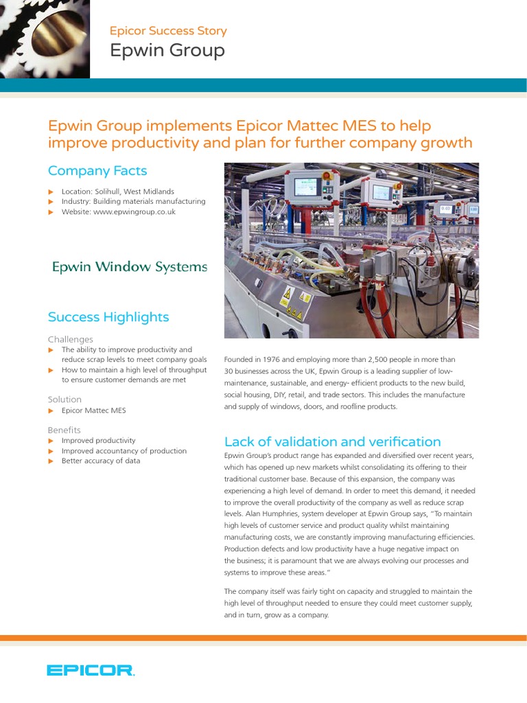 Epicor Mattec Epwin Group Cs Uk | PDF | Trademark | Software