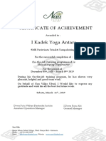 I Kadek Yoga Antara: Certificate of Achievement