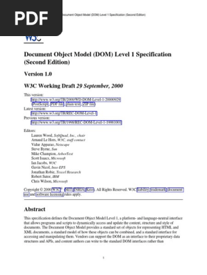 Dom Pdf Document Object Model Application Programming Interface