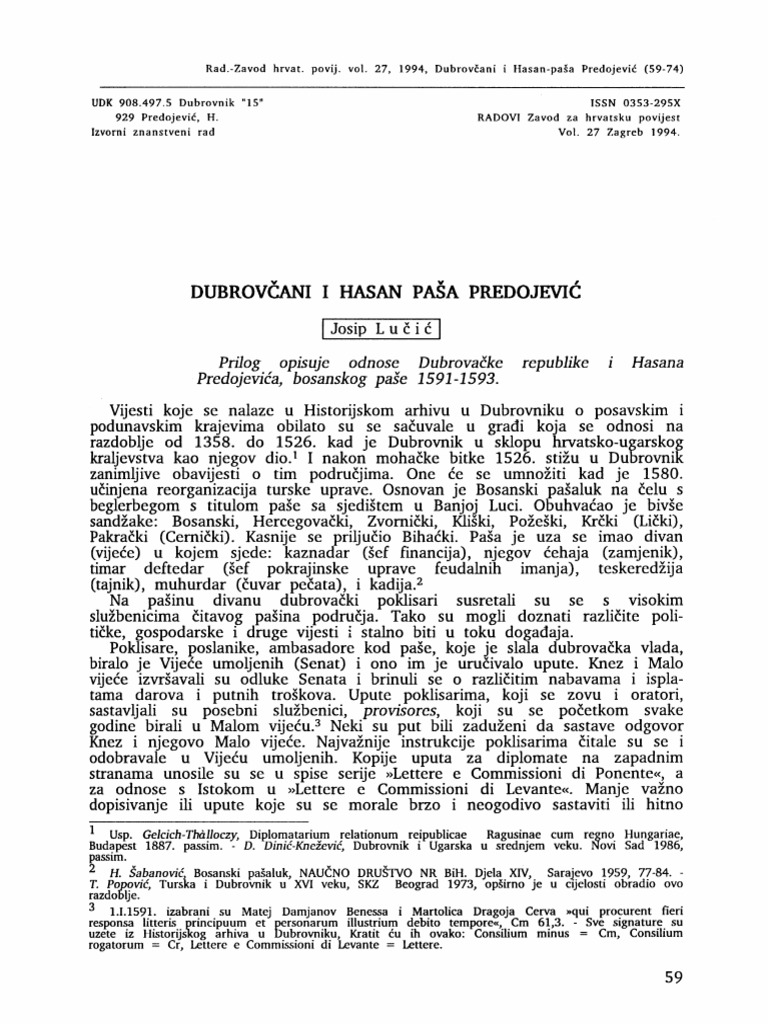Dubrovčani I Hasan Paša Predojević PDF